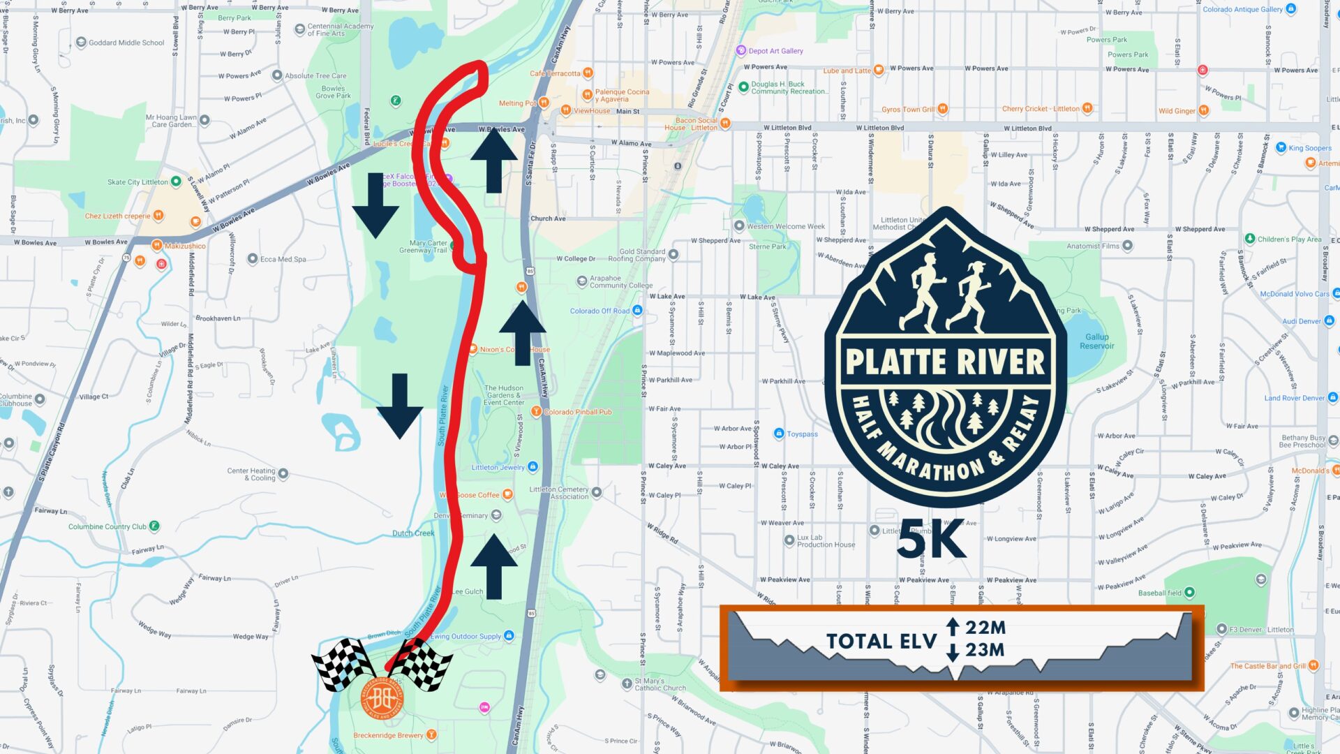 2024 Platte River Half- Marathon Course Map